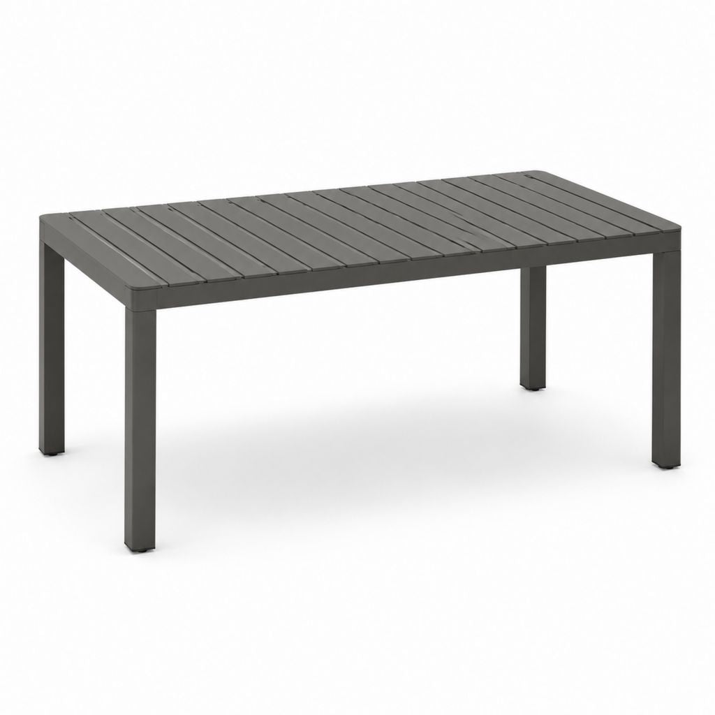 Tavolo da giardino rettangolare antracite in alluminio 150 x 90 x 74 cm